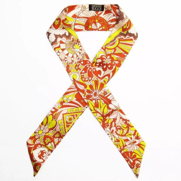Auth HERMES Twilly　Scarf multicolor silk - Picture 3 of 15